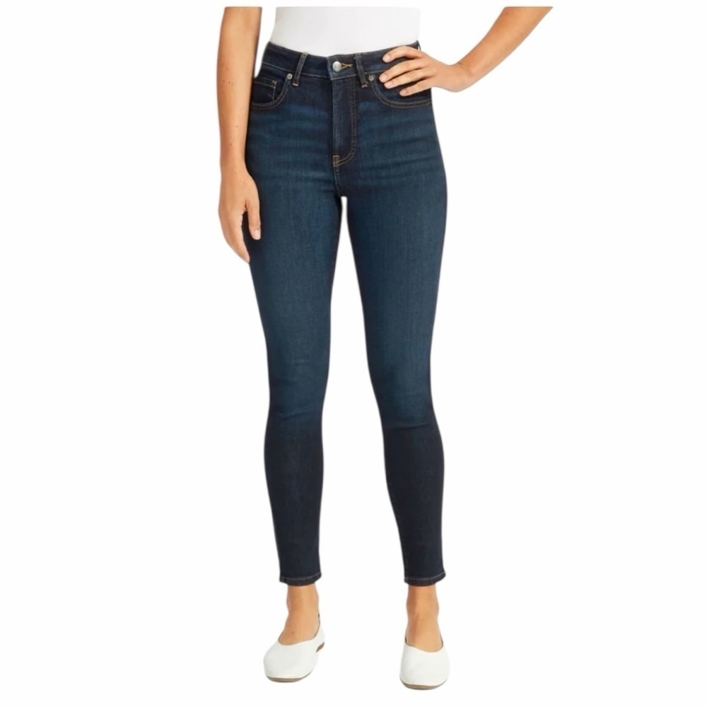 Everlane The Curvy High Rise Skinny Dark Blue Jeans Size 28 Reg #1937